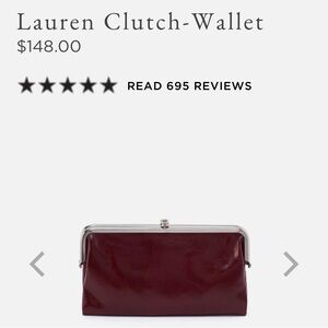 NWT "Hobo International Burgundy Lauren Clutch"